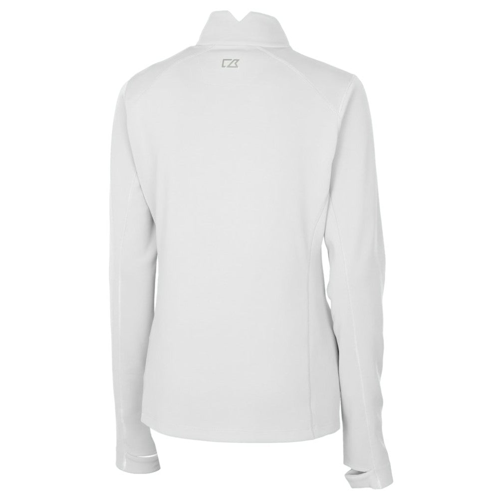 Detroit Tigers Cutter & Buck Women's  Traverse Stretch Quarter-Zip Pullover Top - White