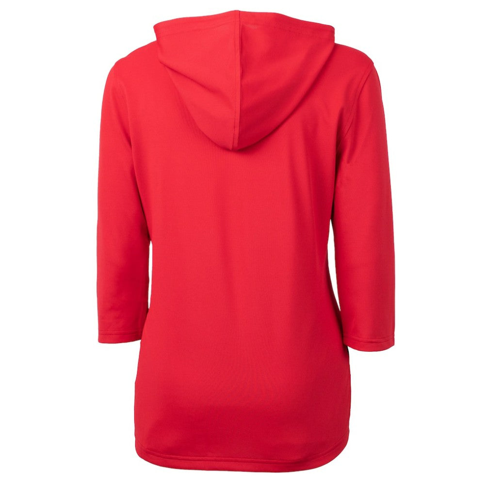 St. Louis Cardinals Cutter & Buck Women's Cooperstown Collection DryTec Virtue Eco Pique Recycled 3/4-Sleeve Half-Zip Pullover Hoodie - Red