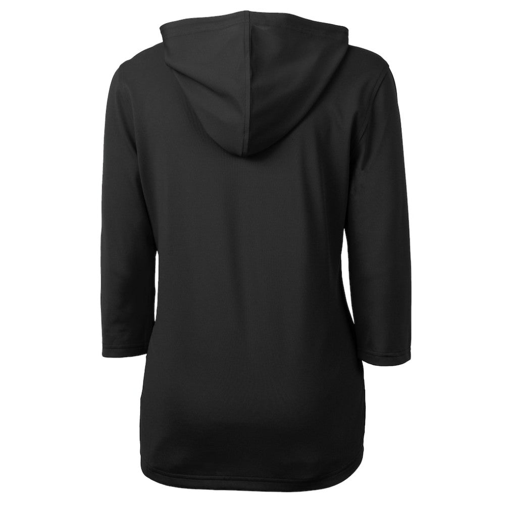 Pittsburgh Pirates Cutter & Buck Women's  DryTec Virtue Eco Pique Recycled 3/4-Sleeve Half-Zip Pullover Hoodie - Black