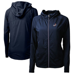 Los Angeles Dodgers Cutter & Buck Women's  Adapt Eco Knit Hybrid Recycled Full-Zip Hoodie - Navy