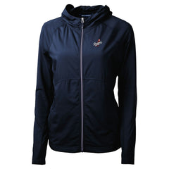 Los Angeles Dodgers Cutter & Buck Women's  Adapt Eco Knit Hybrid Recycled Full-Zip Hoodie - Navy