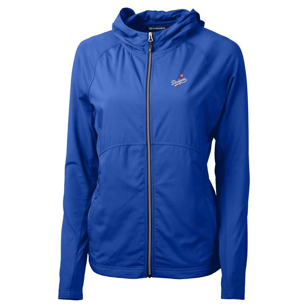 Los Angeles Dodgers Cutter & Buck Women's  Adapt Eco Knit Hybrid Recycled Full-Zip Hoodie - Royal