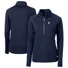 Chicago Cubs Cutter & Buck Women's Cooperstown Collection DryTec Adapt Eco Knit Stretch Recycled Raglan Half-Zip Top - Navy