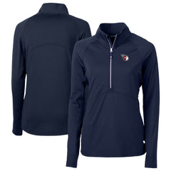 Cleveland Guardians Cutter & Buck Women's  DryTec Adapt Eco Knit Stretch Recycled Raglan Half-Zip Top - Navy