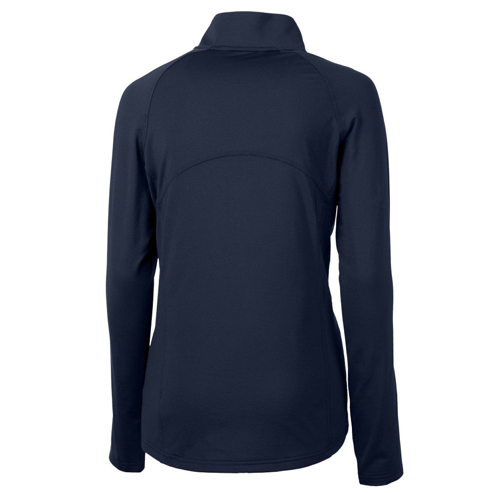 Cleveland Guardians Cutter & Buck Women's  DryTec Adapt Eco Knit Stretch Recycled Raglan Half-Zip Top - Navy