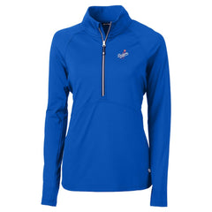Los Angeles Dodgers Cutter & Buck Women's  DryTec Adapt Eco Knit Stretch Recycled Raglan Half-Zip Top - Royal