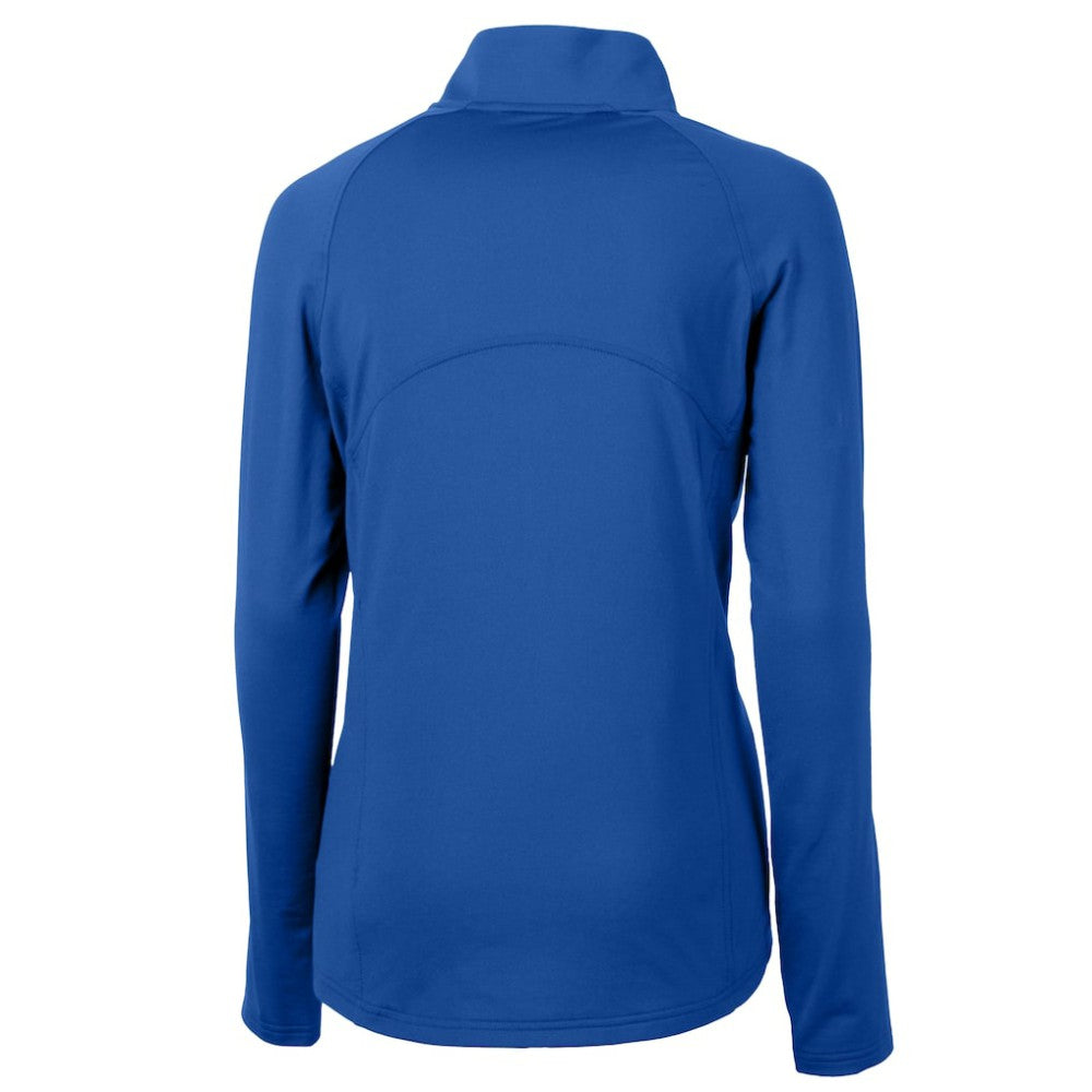 Los Angeles Dodgers Cutter & Buck Women's  DryTec Adapt Eco Knit Stretch Recycled Raglan Half-Zip Top - Royal