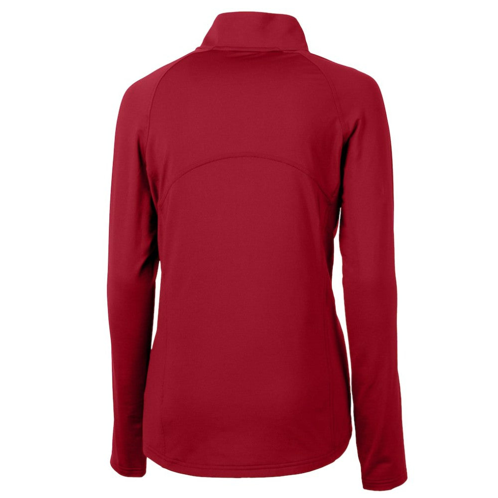 Philadelphia Phillies Cutter & Buck Women's  DryTec Adapt Eco Knit Stretch Recycled Raglan Half-Zip Top - Red
