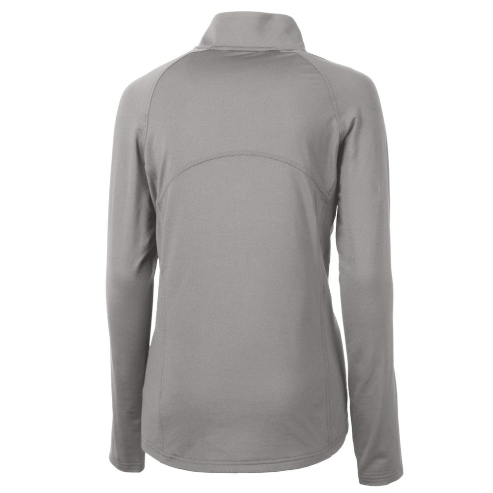 Philadelphia Phillies Cutter & Buck Women's Cooperstown Collection DryTec Adapt Eco Knit Stretch Recycled Raglan Half-Zip Top - Gray