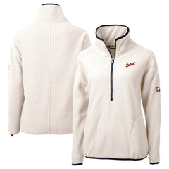 Detroit Tigers Cutter & Buck Women's  Cascade Eco Sherpa Fleece Half-Zip Pullover Jacket - Cream