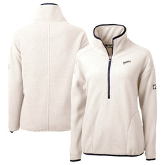 San Diego Padres Cutter & Buck Women's Cooperstown Collection Cascade Eco Sherpa Fleece Half-Zip Pullover Jacket - Cream