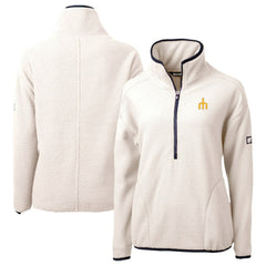 Seattle Mariners Cutter & Buck Women's  Cascade Eco Sherpa Fleece Half-Zip Pullover Jacket - Cream