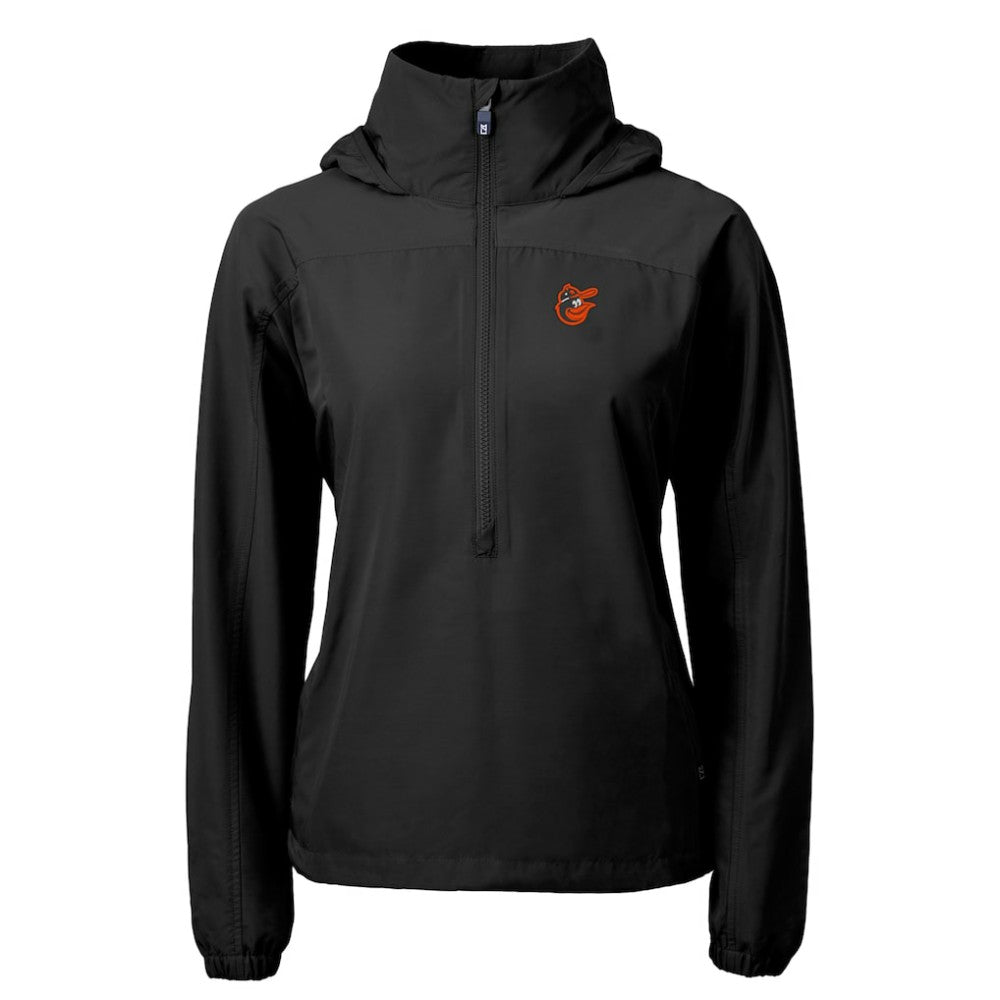 Baltimore Orioles Cutter & Buck Women's  Charter Eco Recycled Half-Zip Anorak Jacket - Black