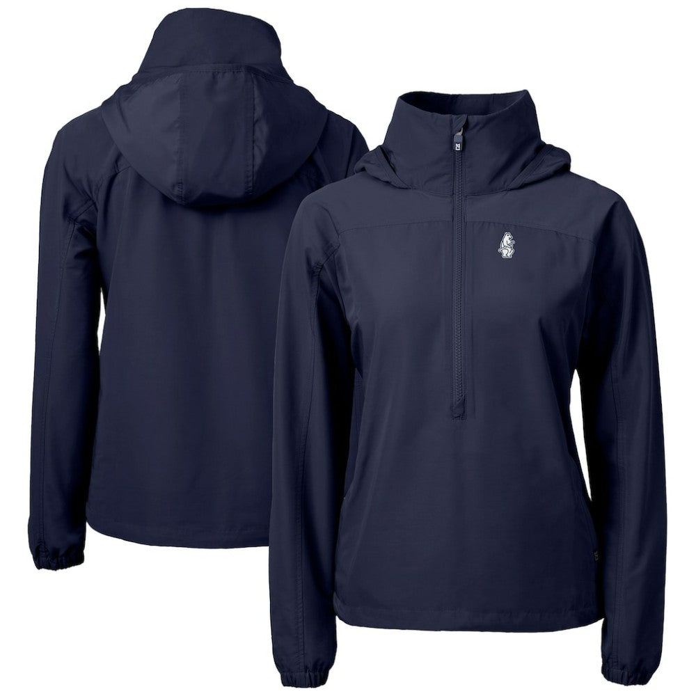 Chicago Cubs Cutter & Buck Women's Cooperstown Collection Charter Eco Recycled Half-Zip Anorak Jacket - Navy