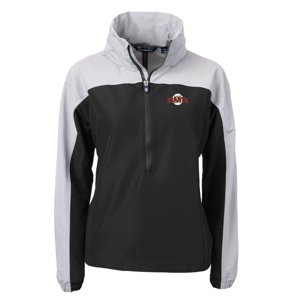 San Francisco Giants Cutter & Buck Women's  Charter Eco Recycled Half-Zip Anorak Jacket - Black