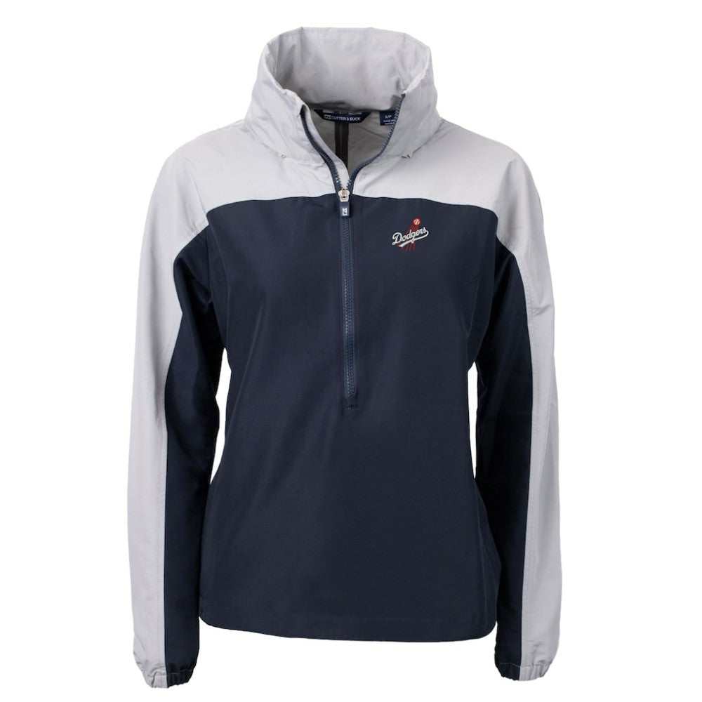 Los Angeles Dodgers Cutter & Buck Women's  Charter Eco Recycled Half-Zip Anorak Jacket - Navy