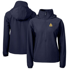 Seattle Mariners Cutter & Buck Women's  Charter Eco Recycled Half-Zip Anorak Jacket - Navy