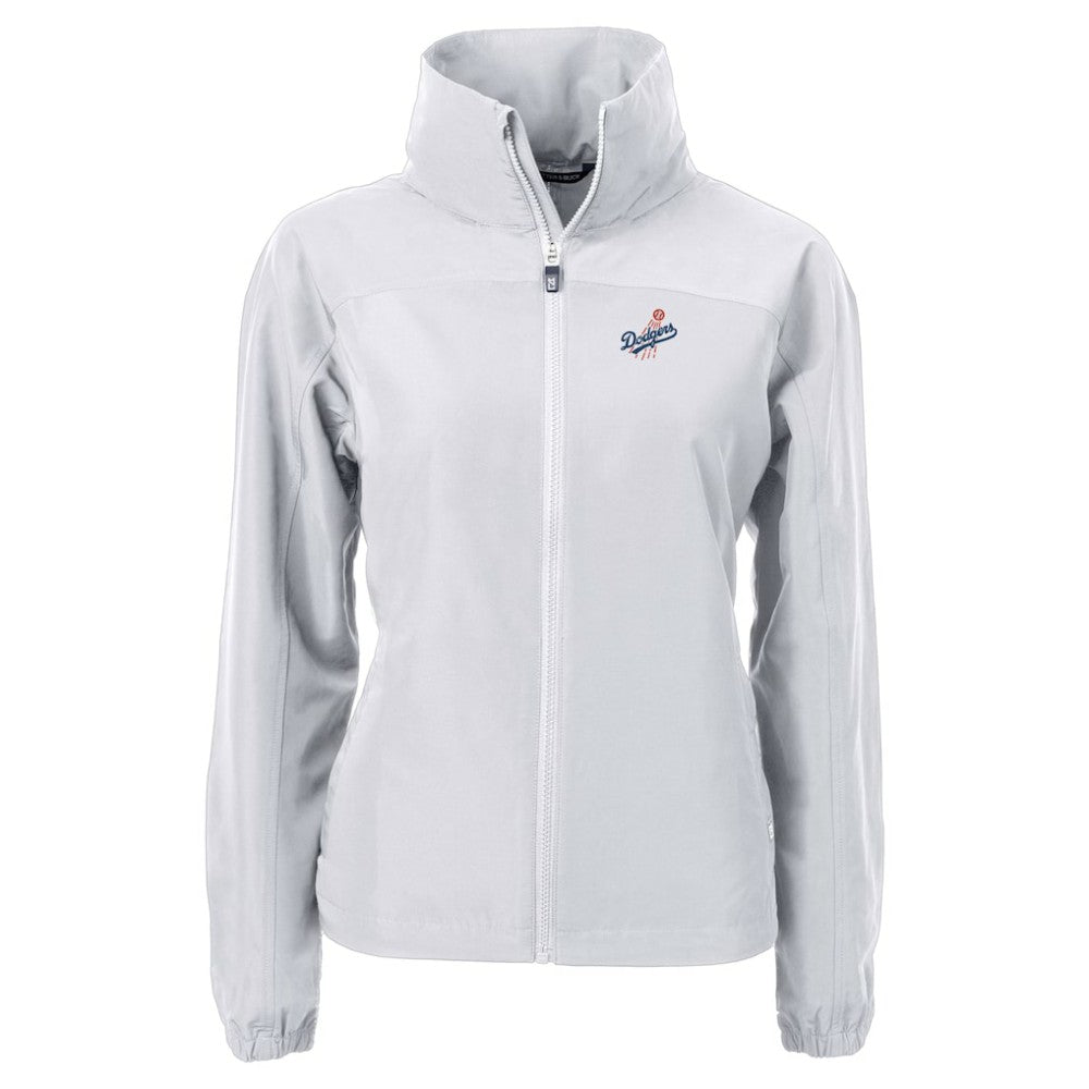 Los Angeles Dodgers Cutter & Buck Women's  Charter Eco Recycled Full-Zip Jacket - Gray