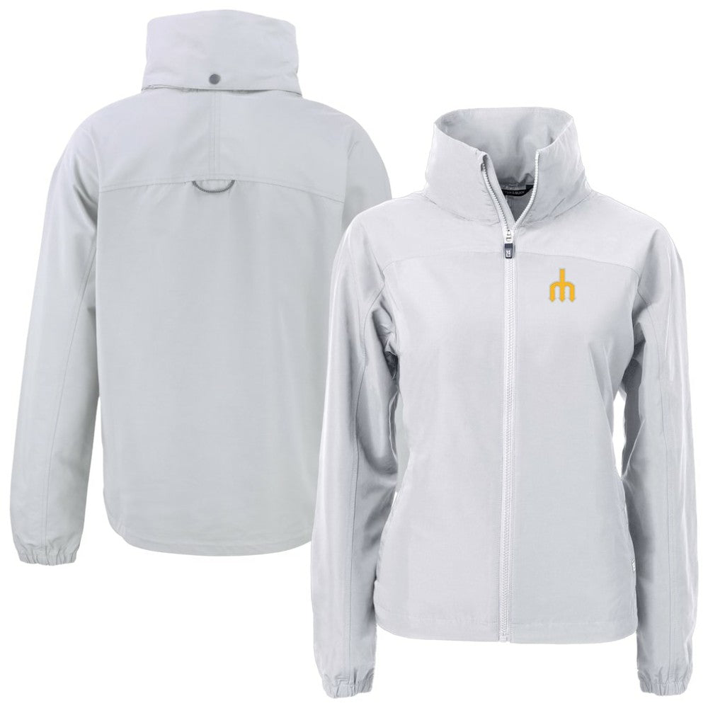 Seattle Mariners Cutter & Buck Women's  Charter Eco Recycled Full-Zip Jacket - Gray