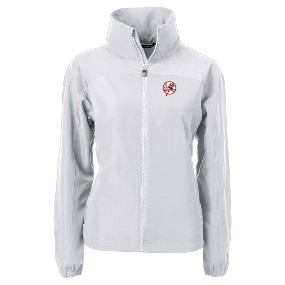 New York Yankees Cutter & Buck Women's Cooperstown Collection Charter Eco Recycled Full-Zip Jacket - Gray