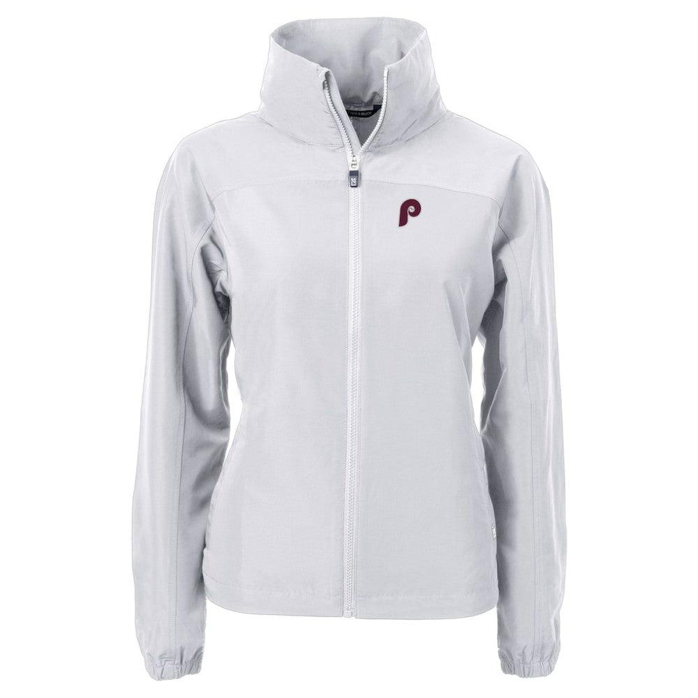 Philadelphia Phillies Cutter & Buck Women's Cooperstown Collection Charter Eco Recycled Full-Zip Jacket - Gray