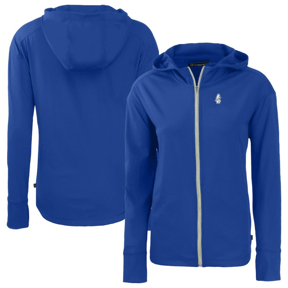 Chicago Cubs Cutter & Buck Women's Cooperstown Collection Daybreak Eco Recycled Full-Zip Hoodie Jacket - Royal