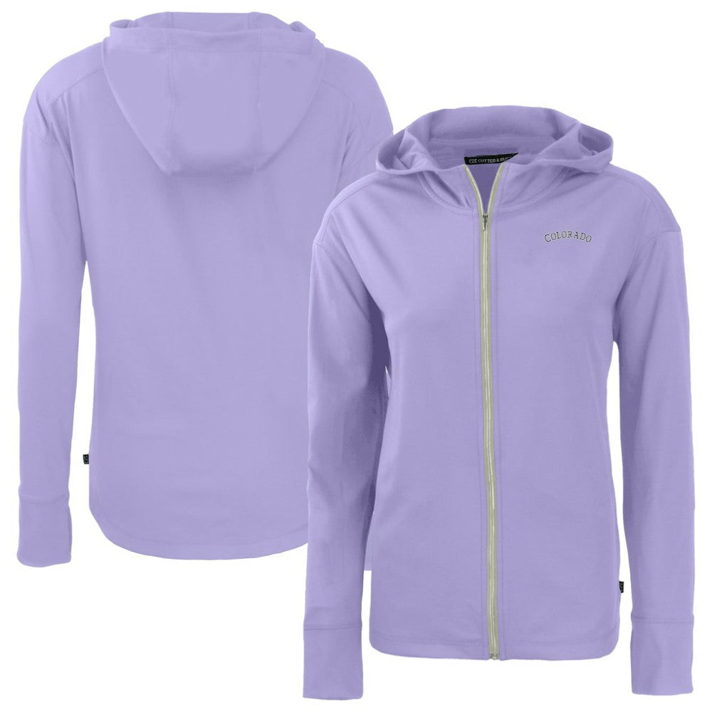 Colorado Rockies Cutter & Buck Women's  Daybreak Eco Recycled Full-Zip Hoodie Jacket - Purple