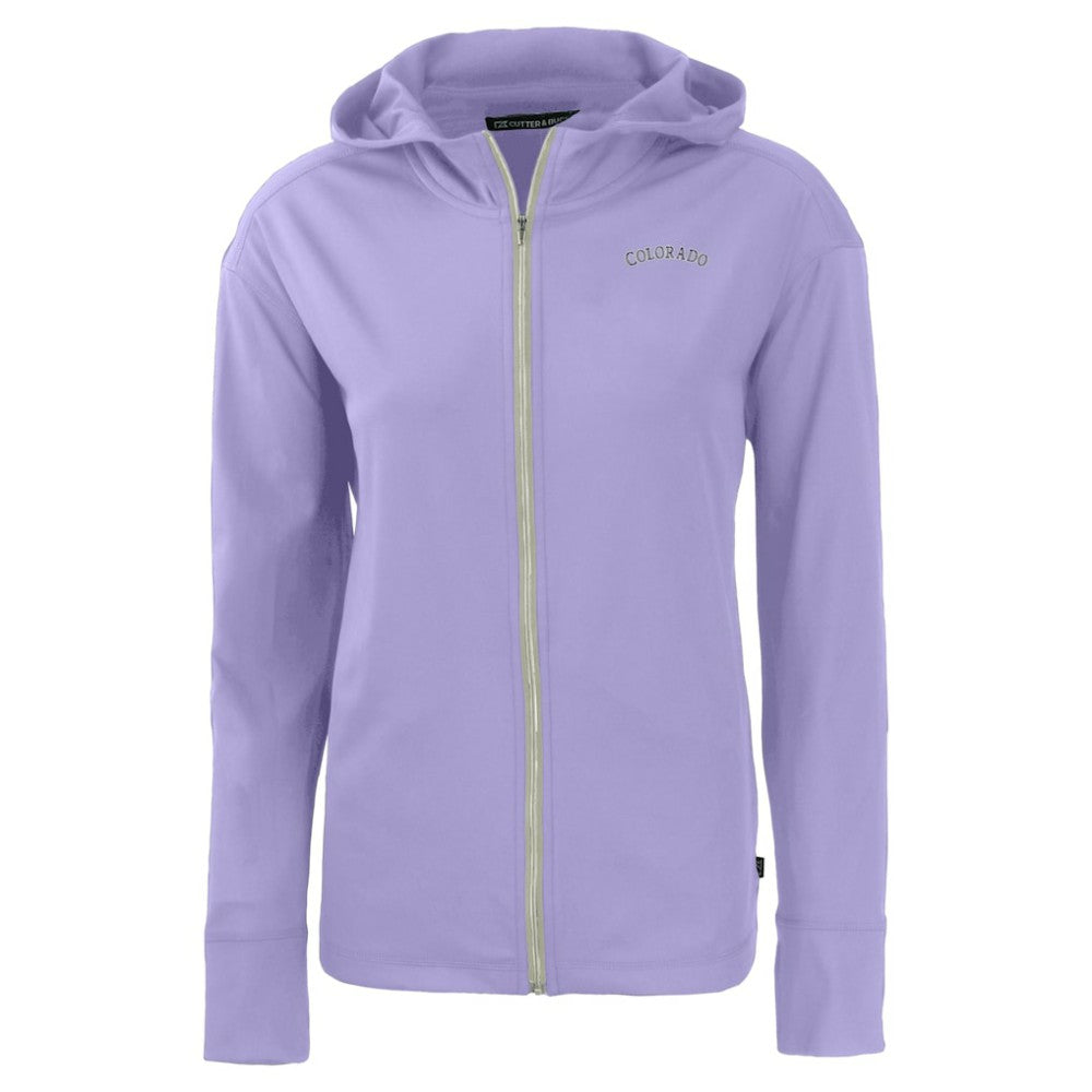 Colorado Rockies Cutter & Buck Women's  Daybreak Eco Recycled Full-Zip Hoodie Jacket - Purple