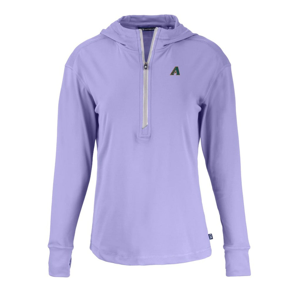 Arizona Diamondbacks Cutter & Buck Women's Daybreak Eco Recycled Half-Zip Hoodie - Purple