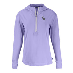 Colorado Rockies Cutter & Buck Women's Daybreak Eco Recycled Half-Zip Hoodie - Purple