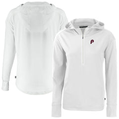 Philadelphia Phillies Cutter & Buck Women's Daybreak Eco Recycled Half-Zip Hoodie - White