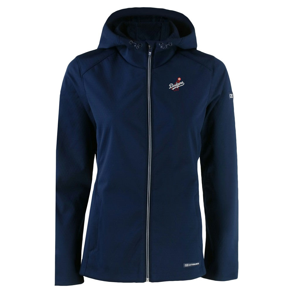 Los Angeles Dodgers Cutter & Buck Women's Evoke Eco Softshell Recycled Full-Zip Jacket - Navy