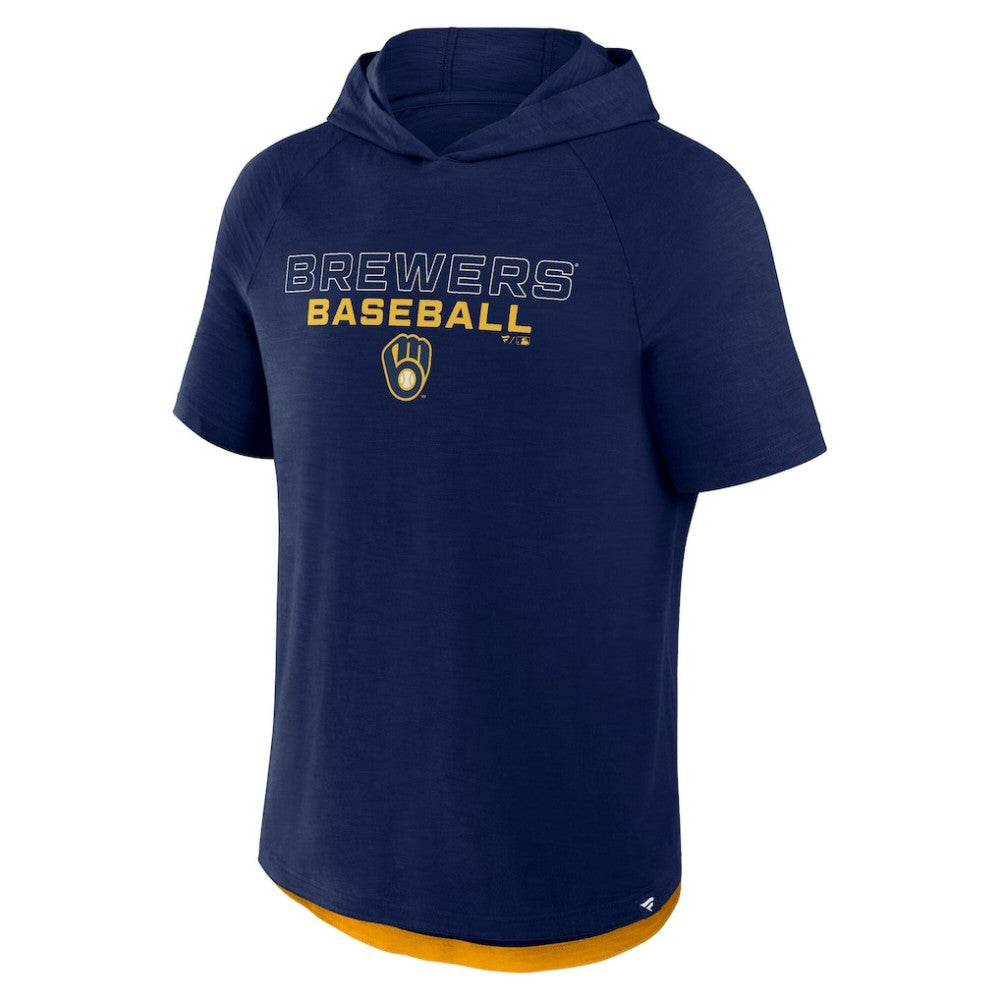 Milwaukee Brewers Clubhouse Optimal Play Raglan Hoodie T-Shirt - Navy