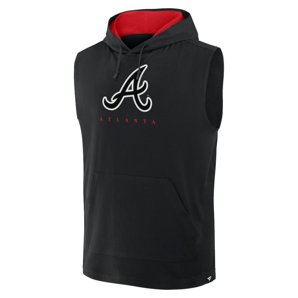 Atlanta Braves Fire Speed Sleeveless Pullover Hoodie - Black
