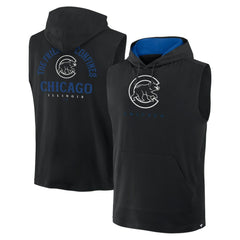 Chicago Cubs Fire Speed Sleeveless Pullover Hoodie - Black