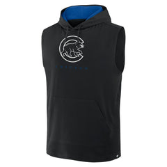 Chicago Cubs Fire Speed Sleeveless Pullover Hoodie - Black