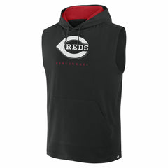 Cincinnati Reds Fire Speed Sleeveless Pullover Hoodie - Black