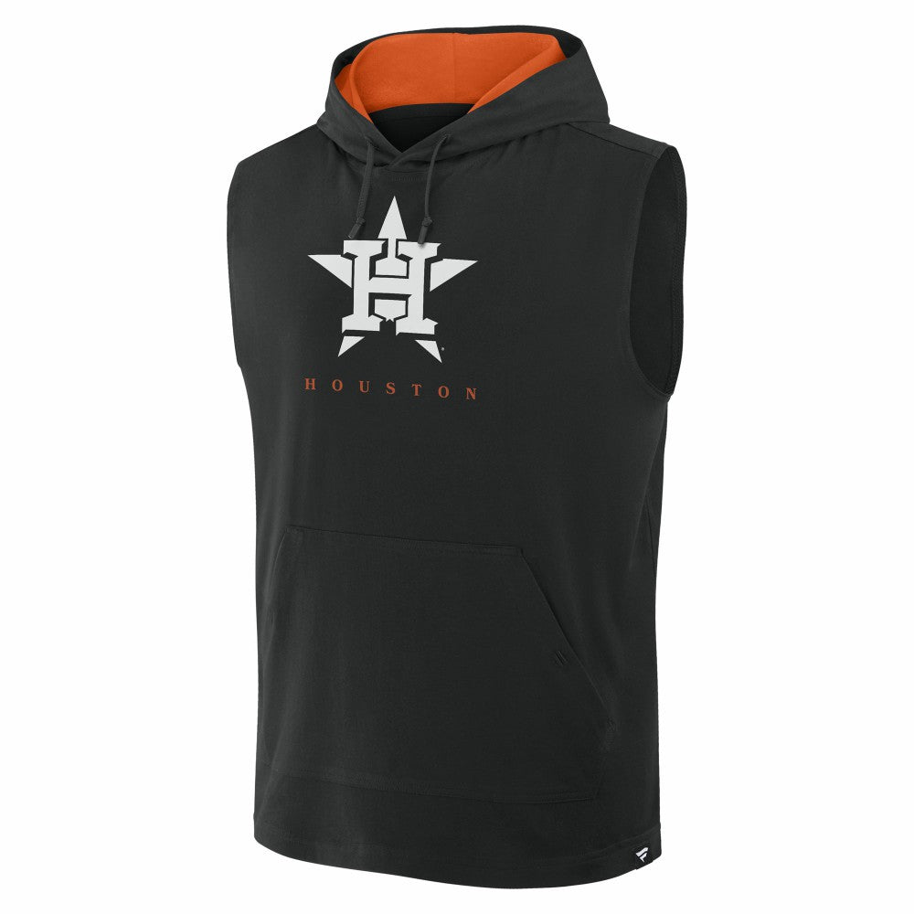 Houston Astros Fire Speed Sleeveless Pullover Hoodie - Black