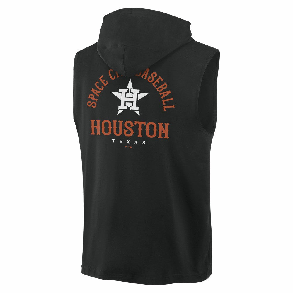 Houston Astros Fire Speed Sleeveless Pullover Hoodie - Black