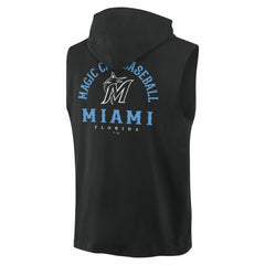 Miami Marlins Fire Speed Sleeveless Pullover Hoodie - Black