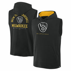 Milwaukee Brewers Fire Speed Sleeveless Pullover Hoodie - Black