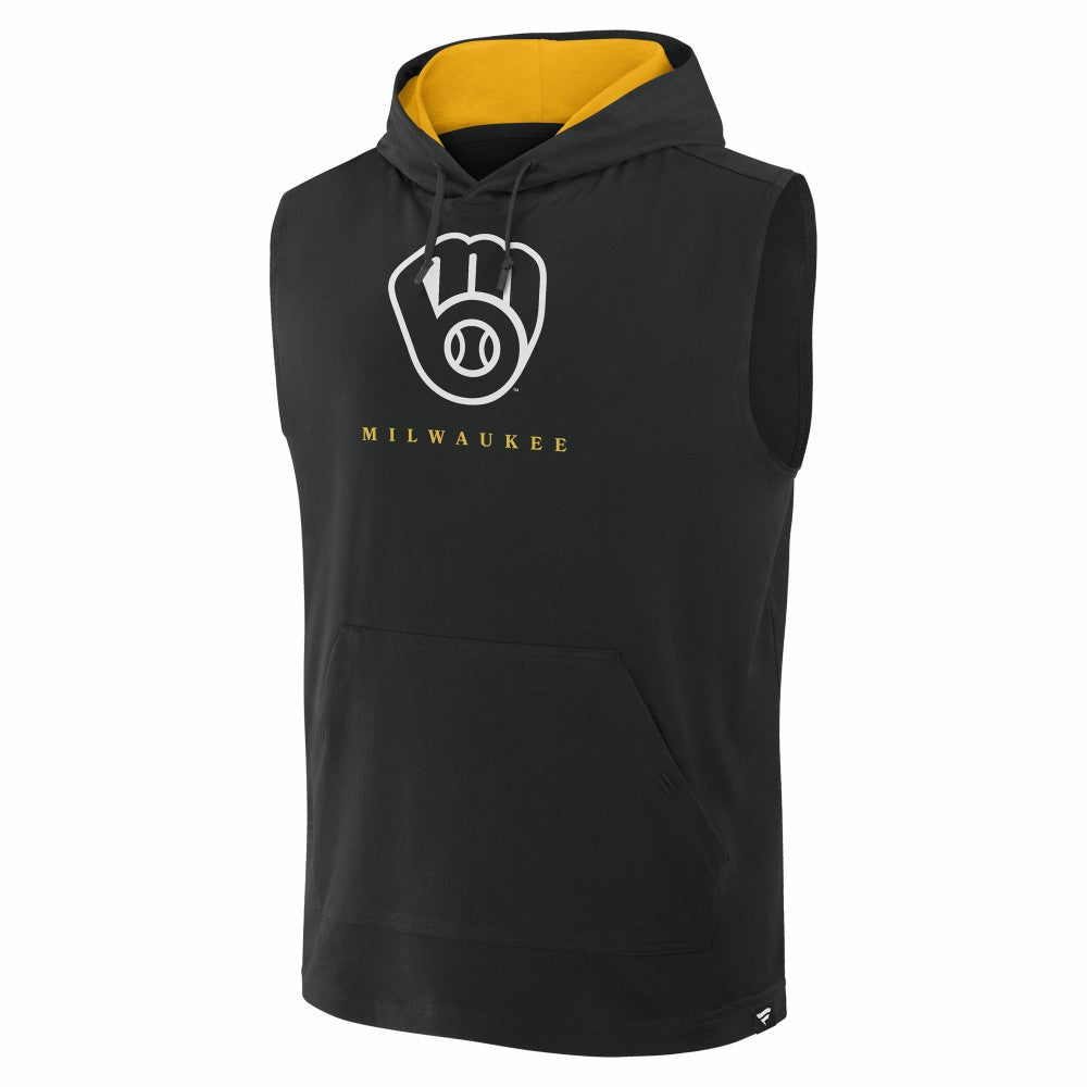 Milwaukee Brewers Fire Speed Sleeveless Pullover Hoodie - Black