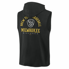 Milwaukee Brewers Fire Speed Sleeveless Pullover Hoodie - Black