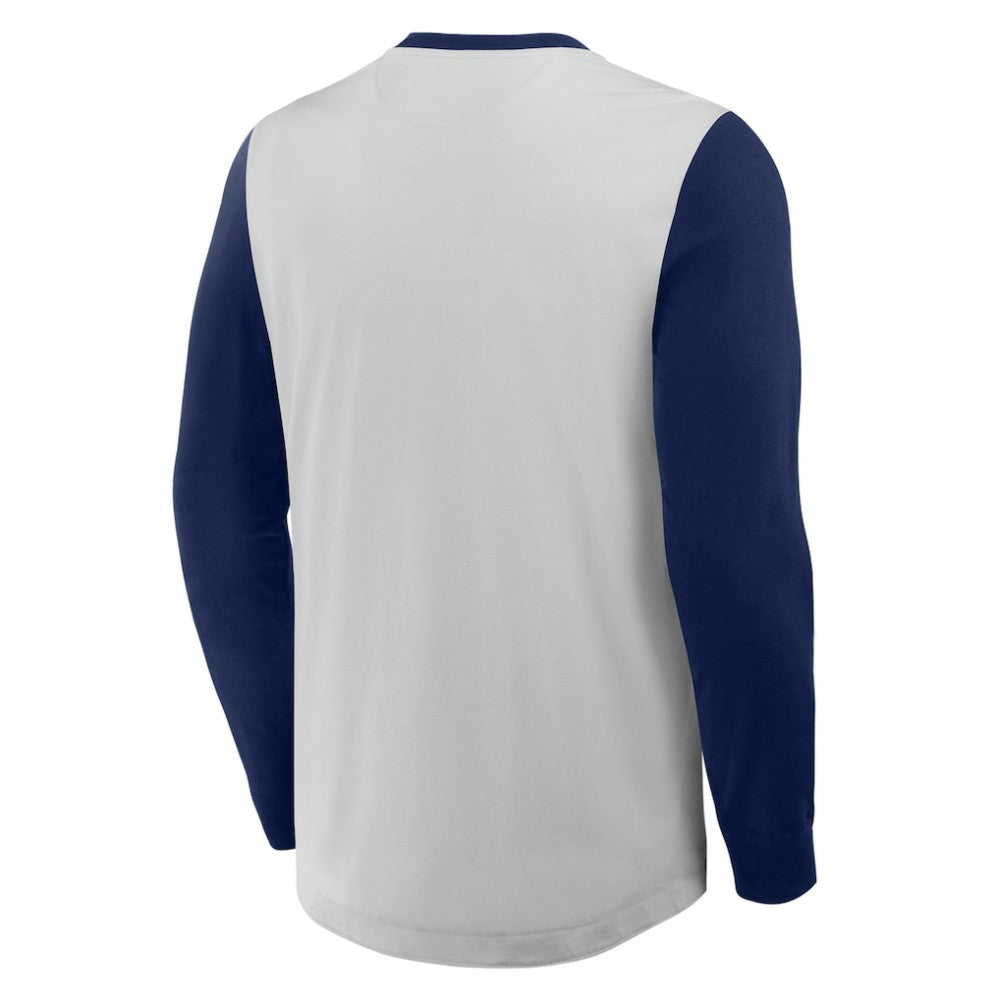 Atlanta Braves Clubhouse Long Sleeve Henley Shirt - Gray/Navy