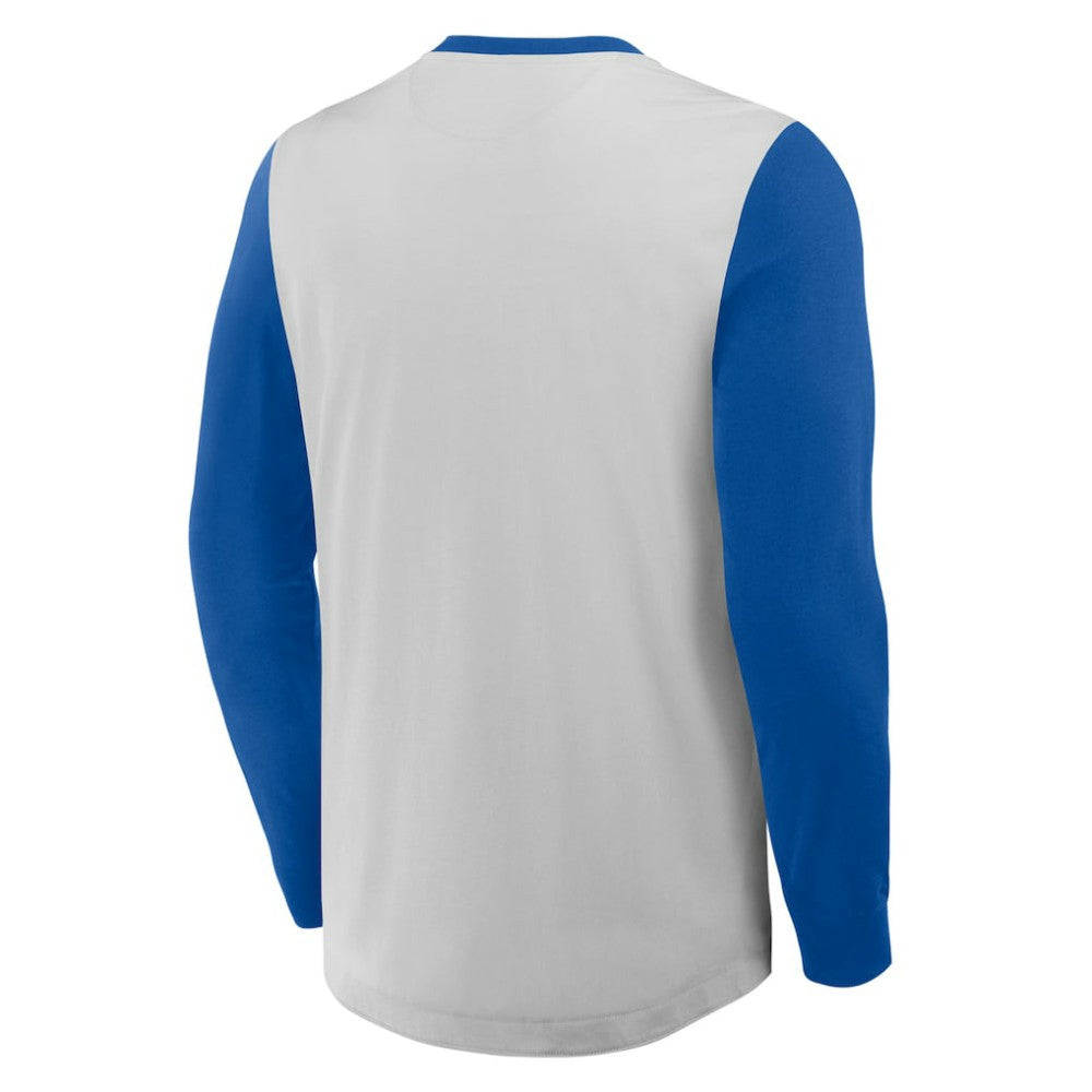 Chicago Cubs Clubhouse Long Sleeve Henley Shirt - Gray/Royal