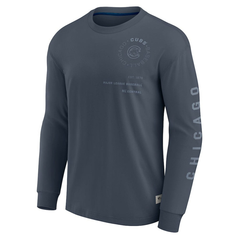 Chicago Cubs Elements Future Ground Tonal Info Long Sleeve T-Shirt - Blue