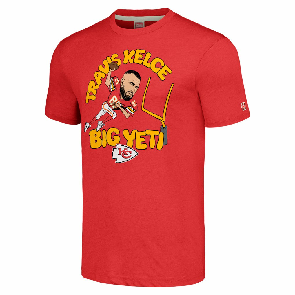 Travis Kelce Kansas City Chiefs Homage Unisex Caricature Player Tri-Blend T-Shirt - Red discount