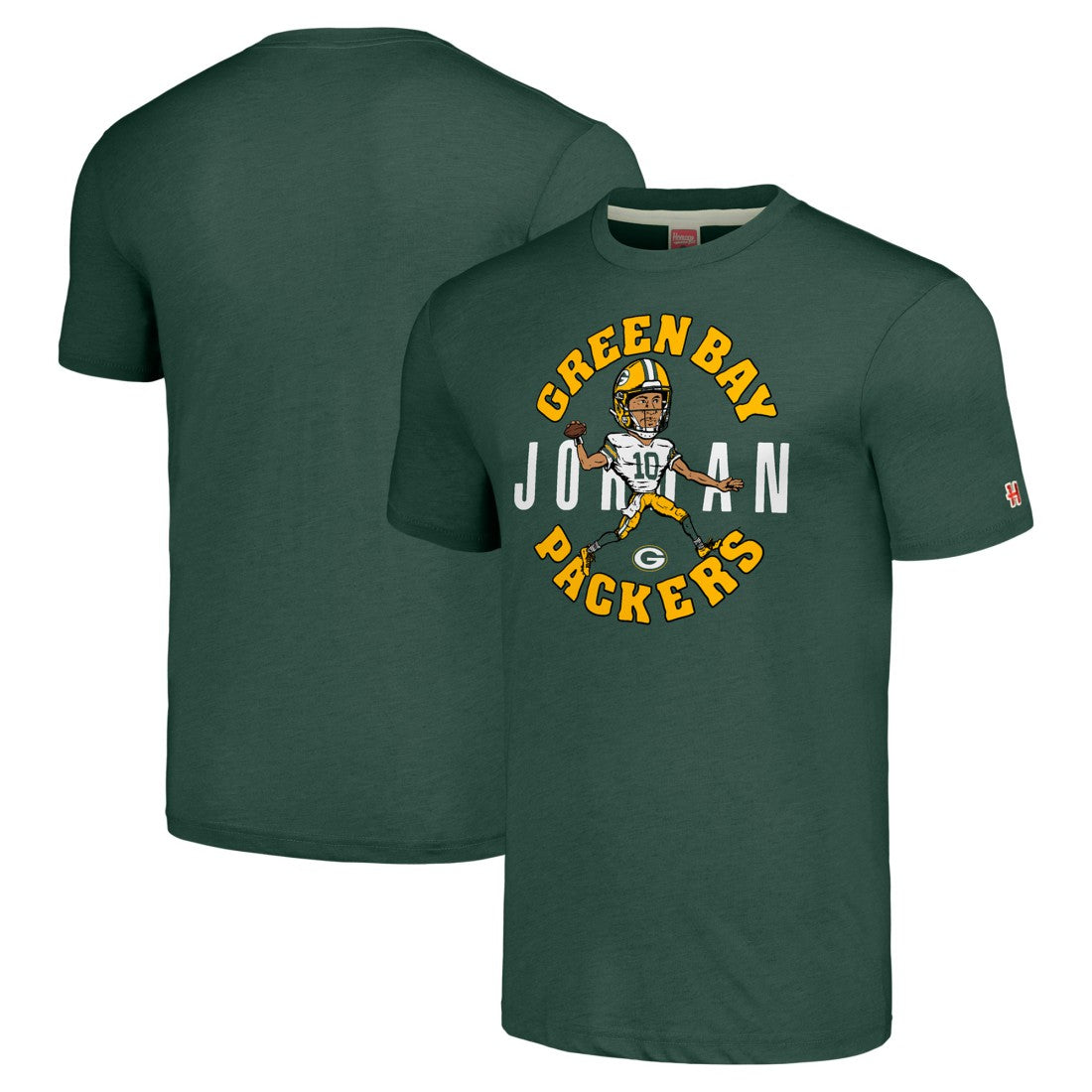 Jordan Love Green Bay Packers Homage Unisex Caricature Player Tri-Blend T-Shirt - Green sale