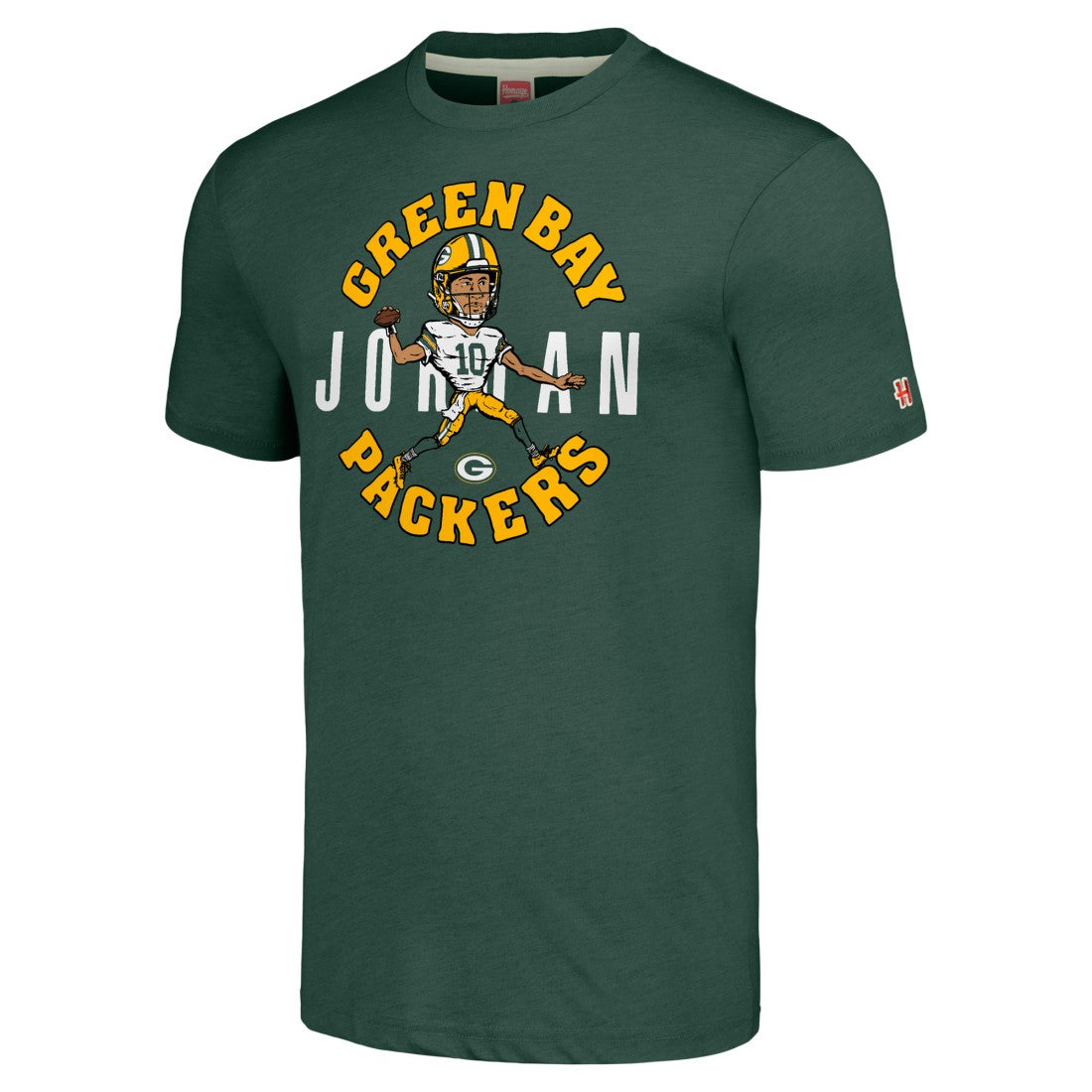 Jordan Love Green Bay Packers Homage Unisex Caricature Player Tri-Blend T-Shirt - Green sale