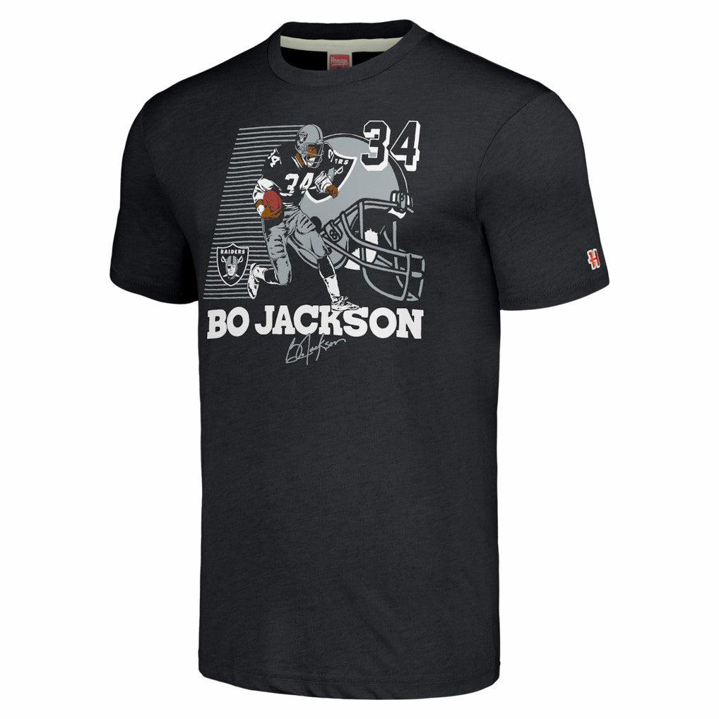 Bo Jackson Las Vegas Raiders Homage Unisex Caricature Retired Player Tri-Blend T-Shirt - Charcoal online